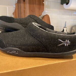 Kuru Mens Orthotic House Shoe / Clog / Slipper in Charcoal-Gray Wool/Flannel